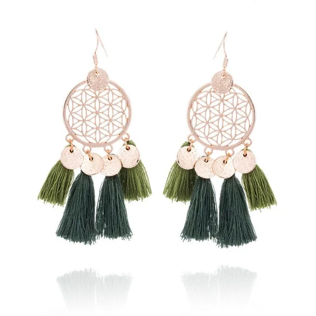 Boho Tassel Drop Earrings