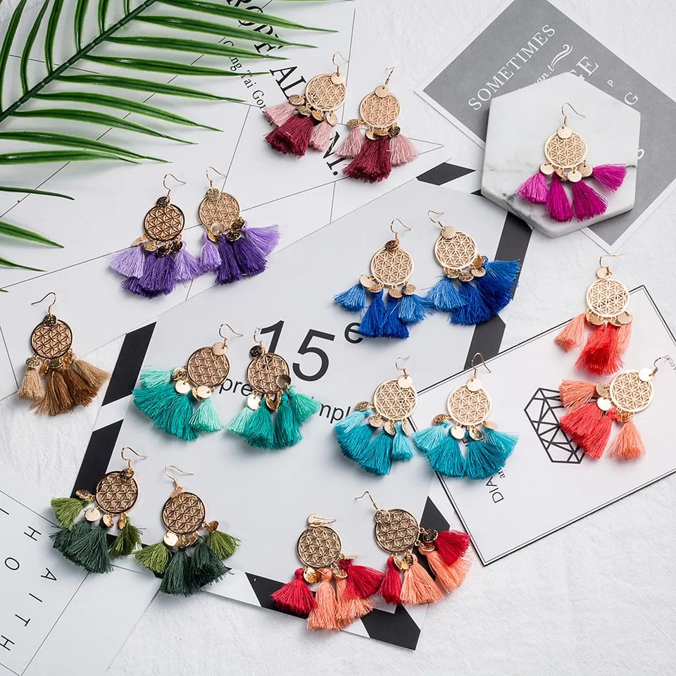 Boho Tassel Drop Earrings