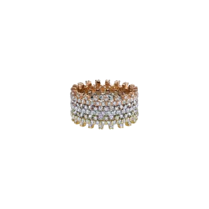Bolt Ring with White Pavé Diamonds
