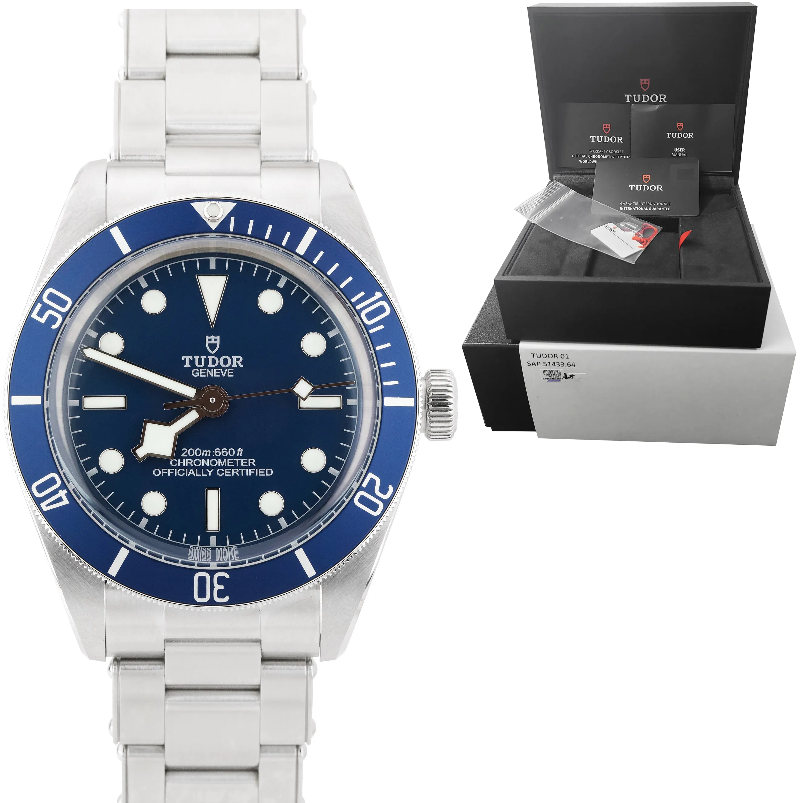 BRAND NEW Tudor Black Bay Fifty Eight 58 BLUE Stainless Steel 39mm Watch 79030B