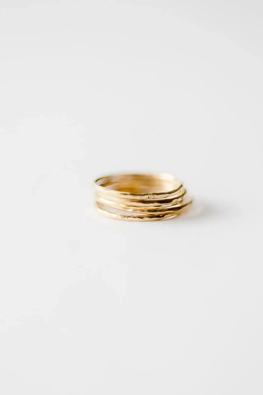brass hammered stacking ring