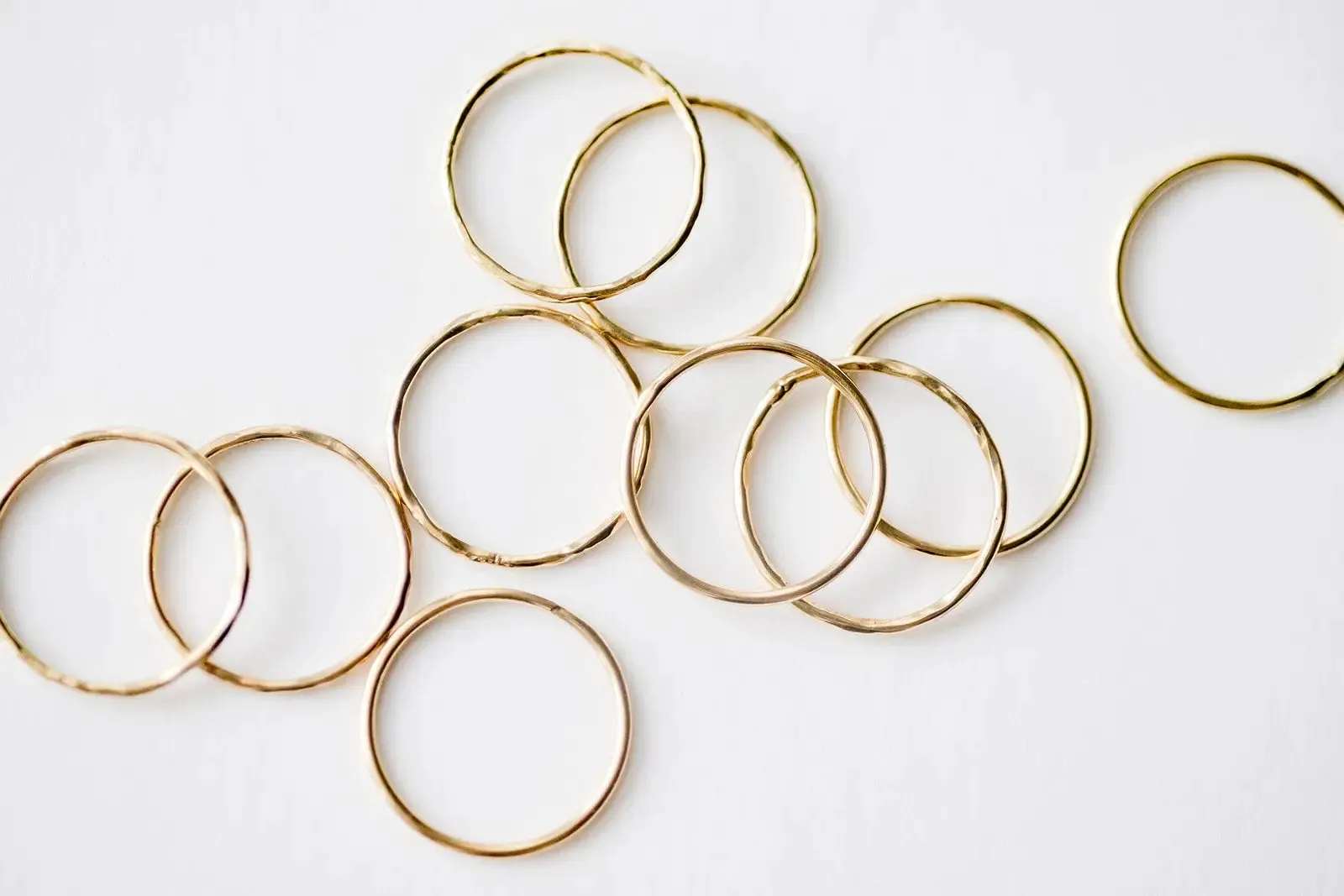 brass hammered stacking ring