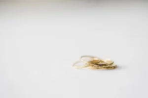 brass hammered stacking ring