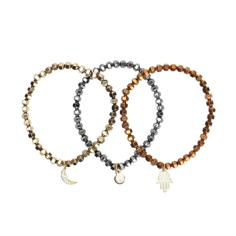 BRONZE - Metallic Kryptonite Bracelets Set of 3