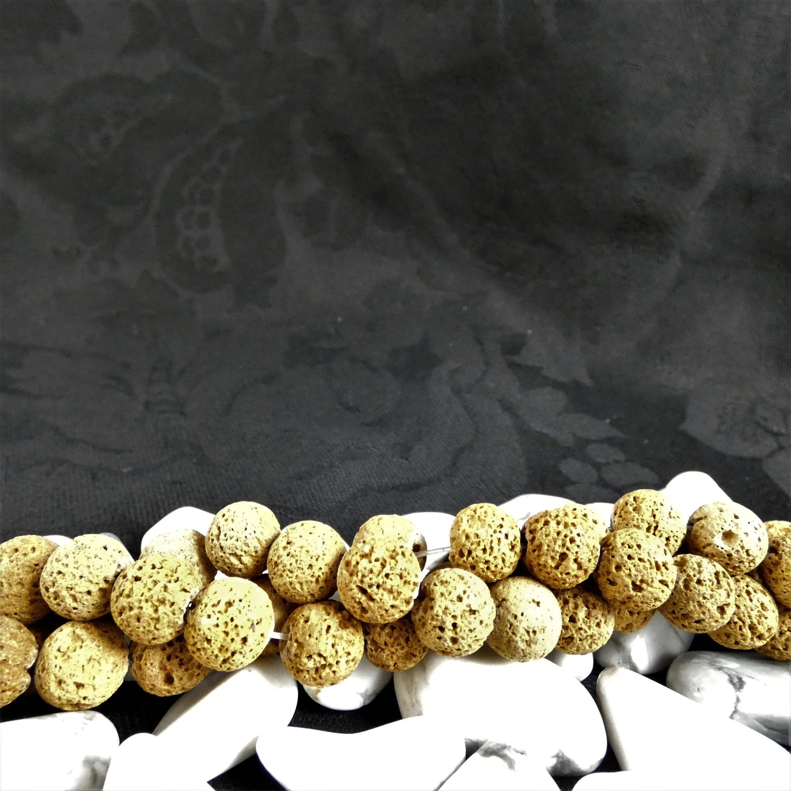 Brown Lava Bead Strands(8mm round)