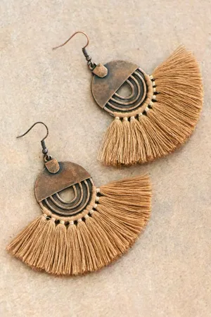 Brown tassel earring *