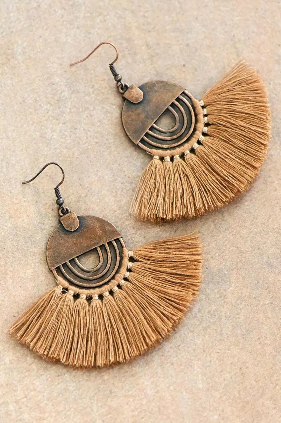 Brown tassel earring *