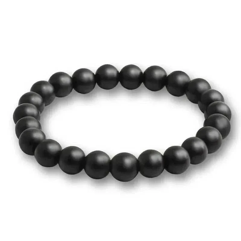 Buddha Black and White Natural Stone Rock Lava Beads Strand Bracelets