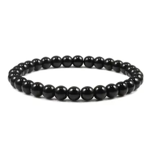 Buddha Black and White Natural Stone Rock Lava Beads Strand Bracelets