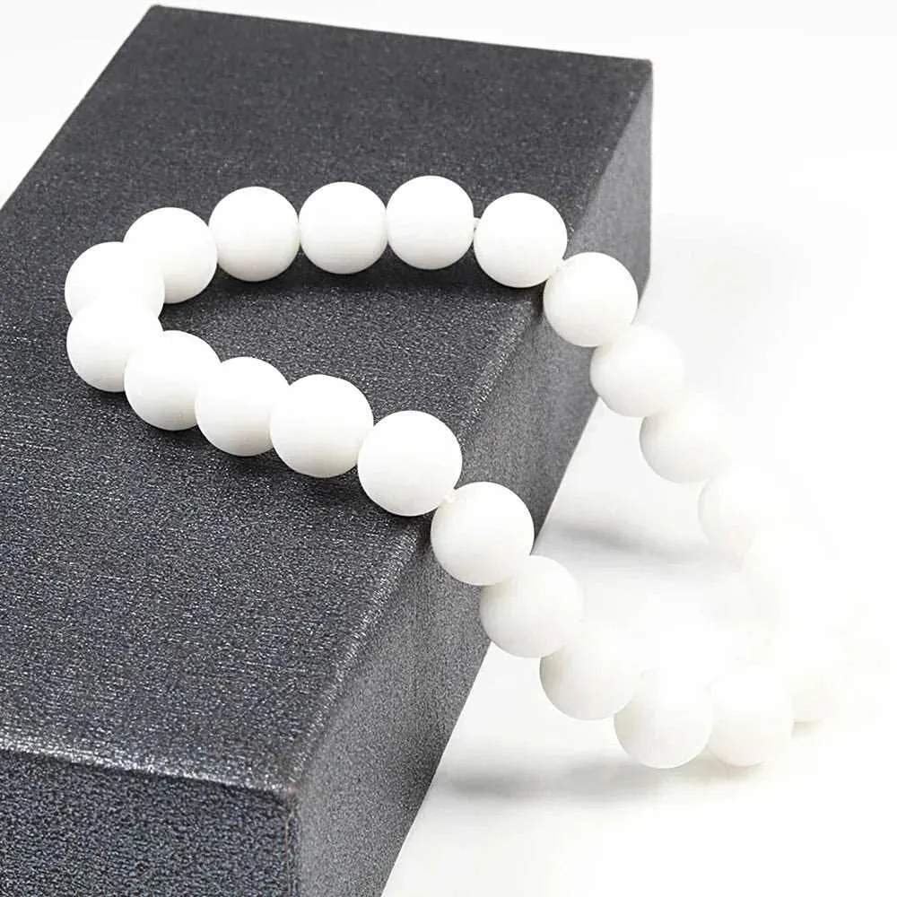 Buddha Black and White Natural Stone Rock Lava Beads Strand Bracelets