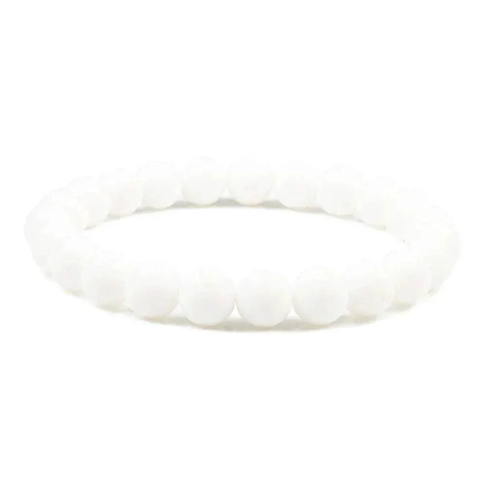 Buddha Black and White Natural Stone Rock Lava Beads Strand Bracelets
