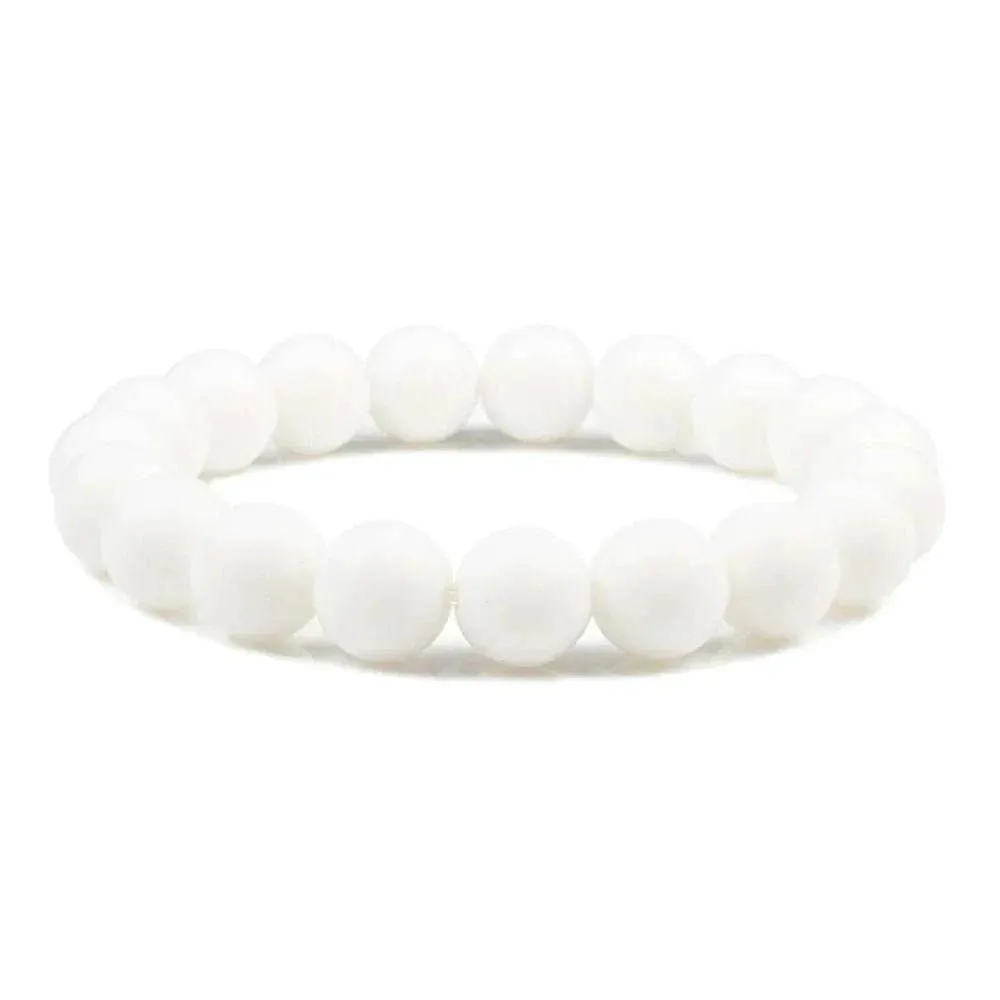 Buddha Black and White Natural Stone Rock Lava Beads Strand Bracelets