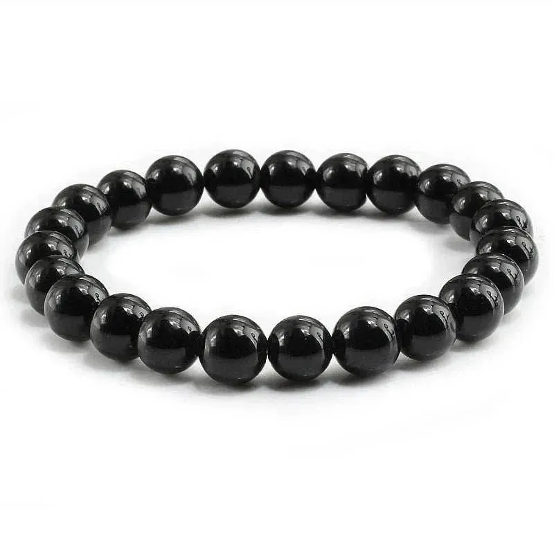 Buddha Black and White Natural Stone Rock Lava Beads Strand Bracelets