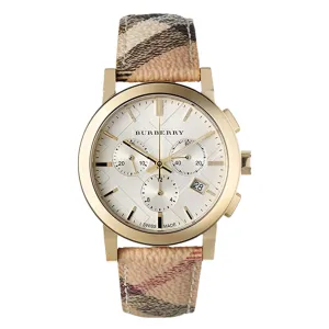 Burberry Multicolor Leather Strap Silver Dial Chronograph Quartz Unisex Watch - BU9752