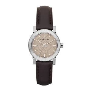 Burberry The City Black Leather Strap Brown Dial Quartz Watch for Ladies - BU9208
