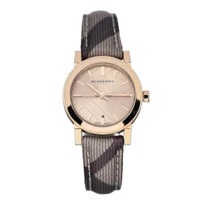 Burberry The City Multicolor Leather Strap Rose Gold Dial Quartz Watch for Ladies - BU9236