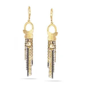 BUTTERFLY TASSEL  EARRINGS #220GD3401 (1E18/10B2)