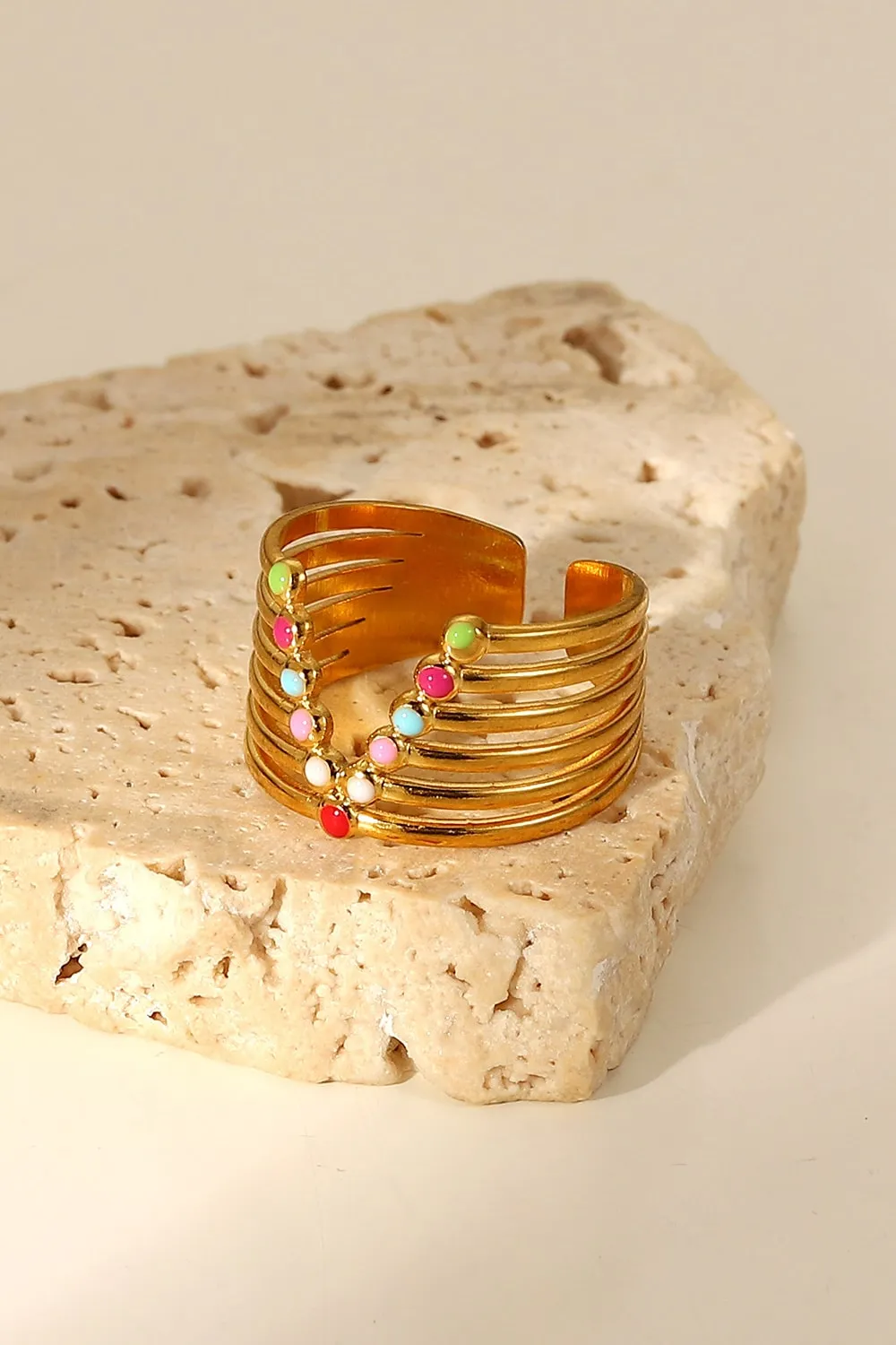 Candy Skies Decorative Enamel V-Shaped Open Ring