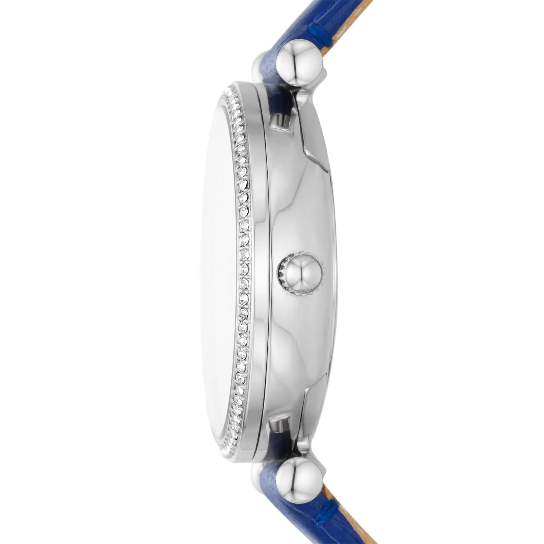 Carlie Two-Hand Blue Leather Watch