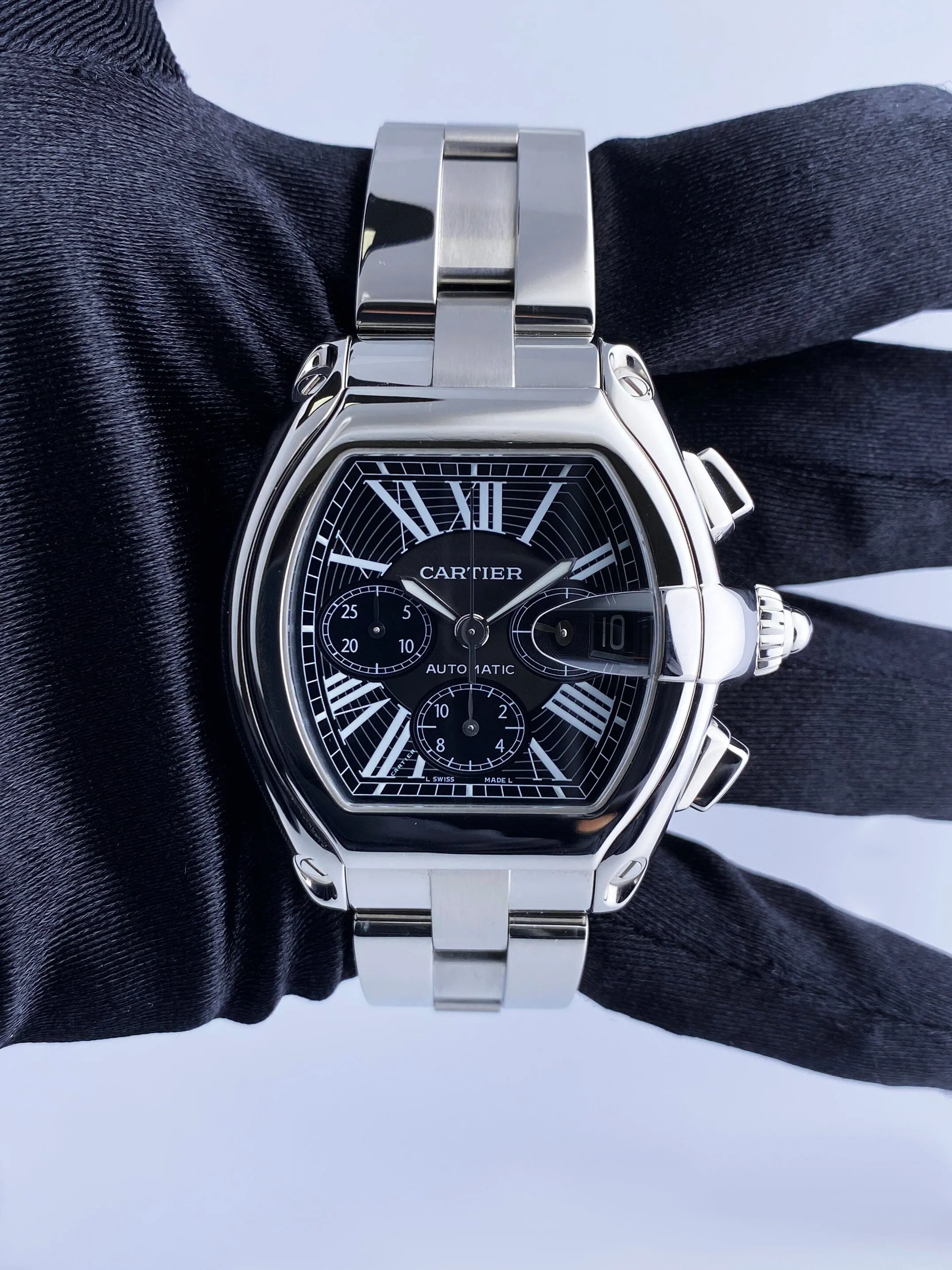 Cartier Roadster W62020X6 Black Dial Mens Watch