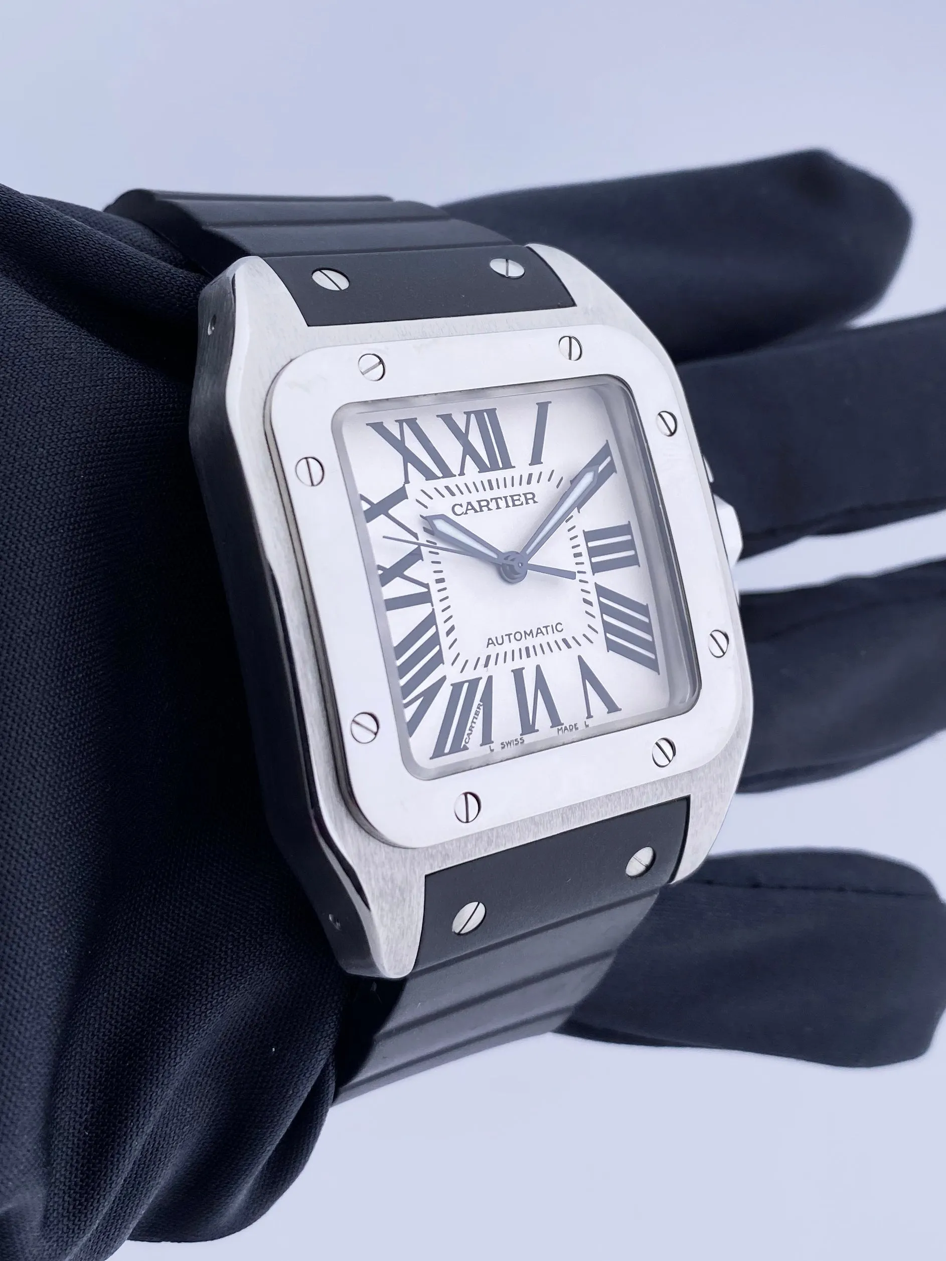Cartier Santos-100  W20073X8 Mens Watch Box & Papers