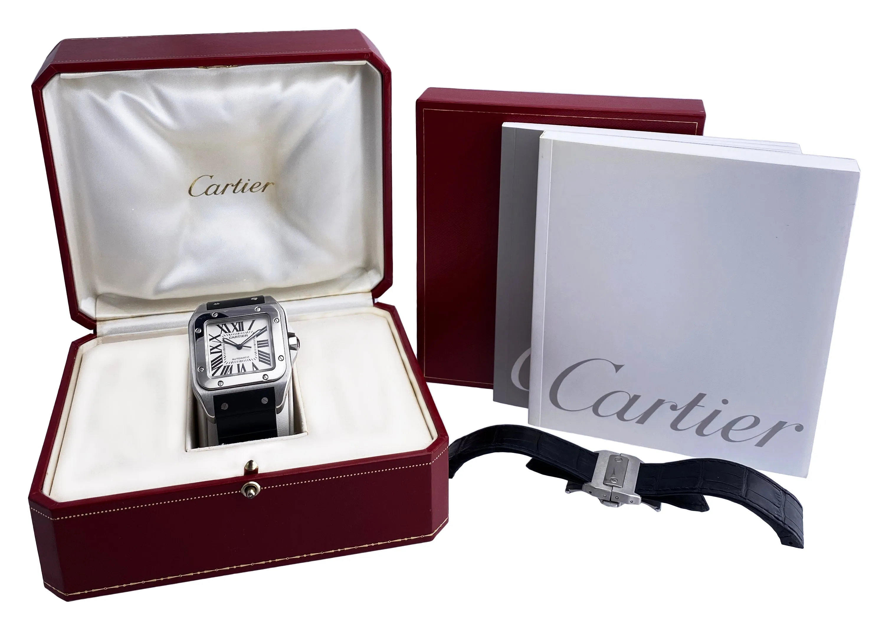 Cartier Santos-100  W20073X8 Mens Watch Box & Papers