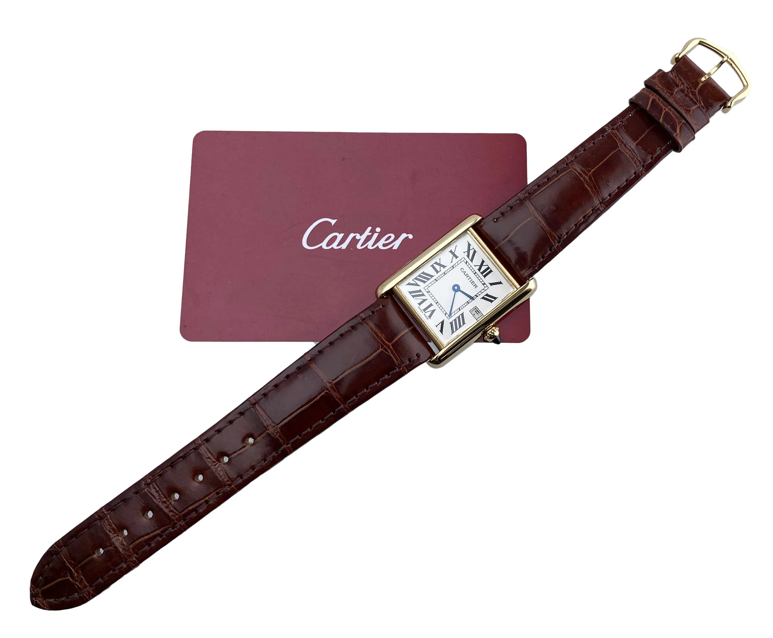 Cartier Tank Louis W1529756 18K Yellow Gold Mens Watch Box Papers