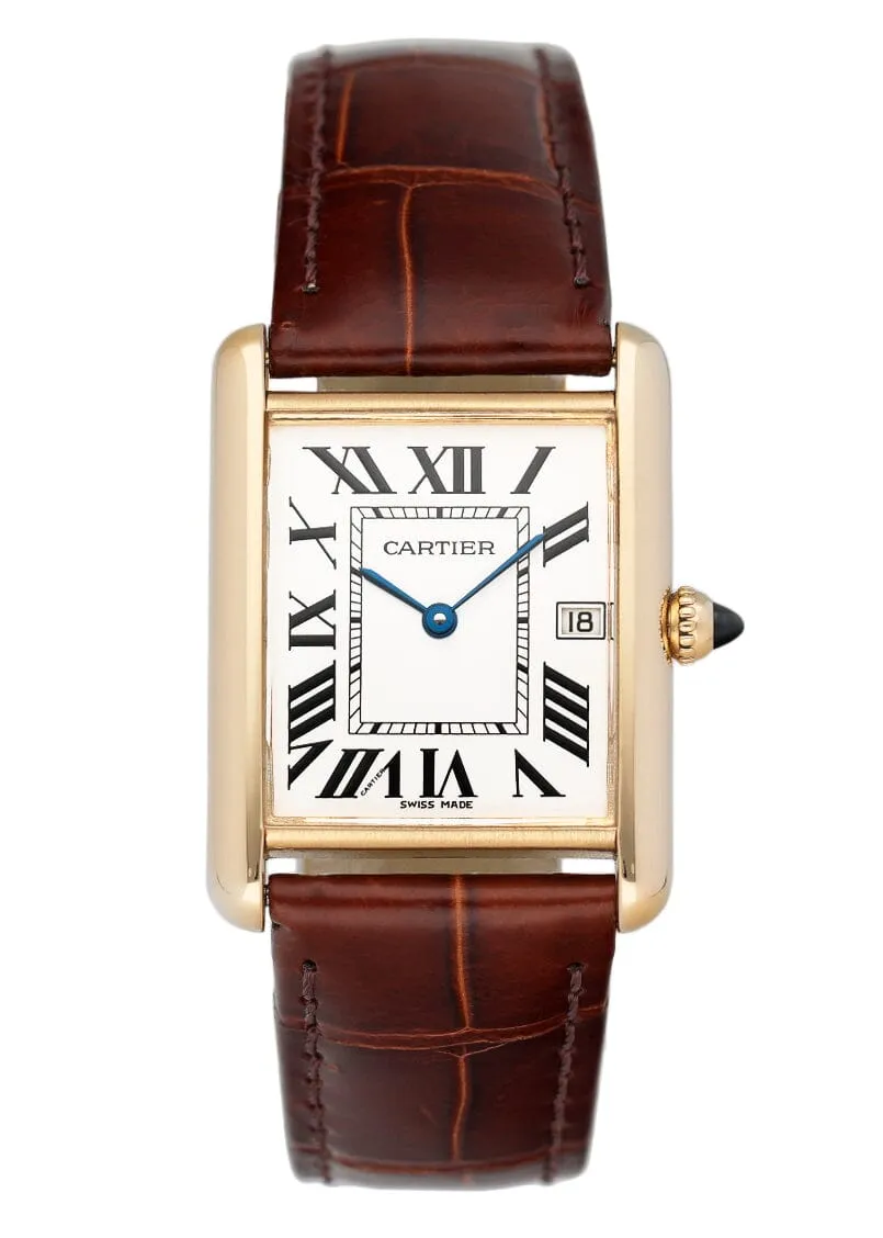 Cartier Tank Louis W1529756 18K Yellow Gold Mens Watch Box Papers