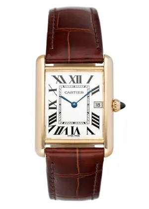 Cartier Tank Louis W1529756 18K Yellow Gold Mens Watch Box Papers