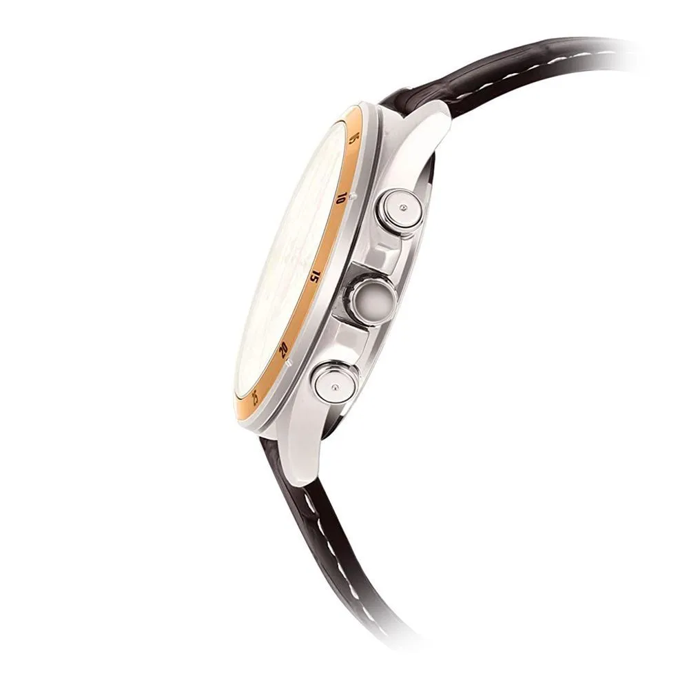 Casio Enticer Chronograph White Dial Men's Watch, Leather Strap, MTP-1374L-7AVDF
