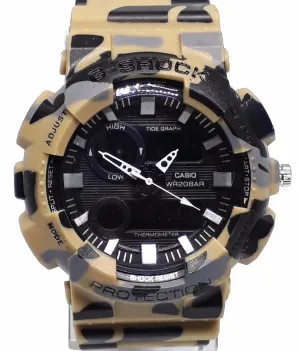 casio g-shock brown camo black dial thermo