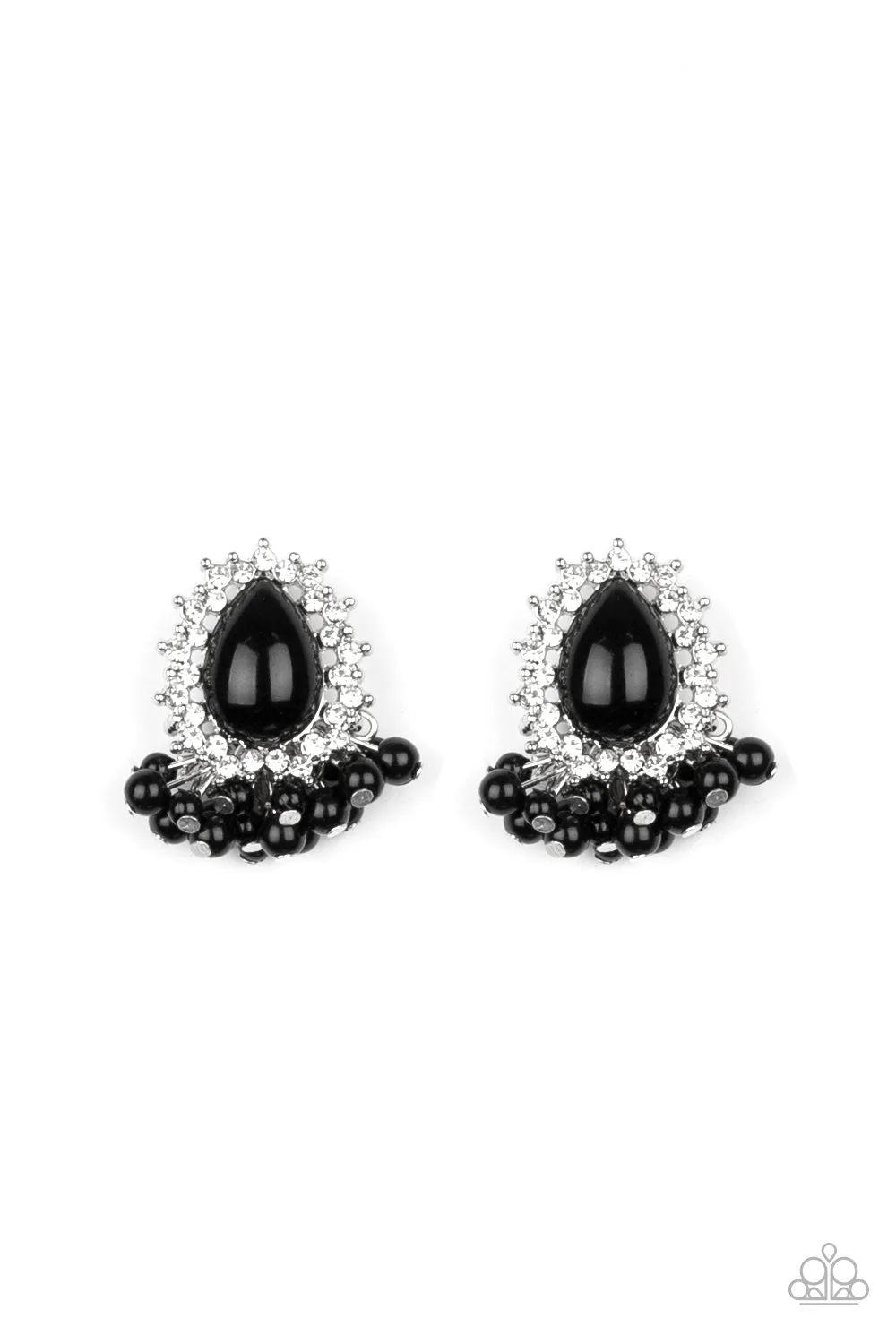 Castle Cameo Black Post Earring