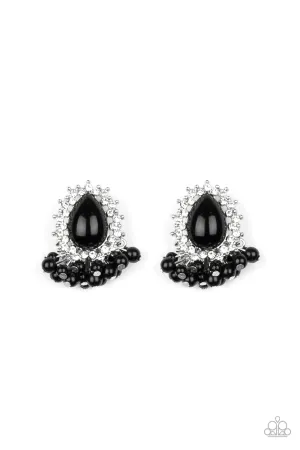 Castle Cameo Black Post Earring