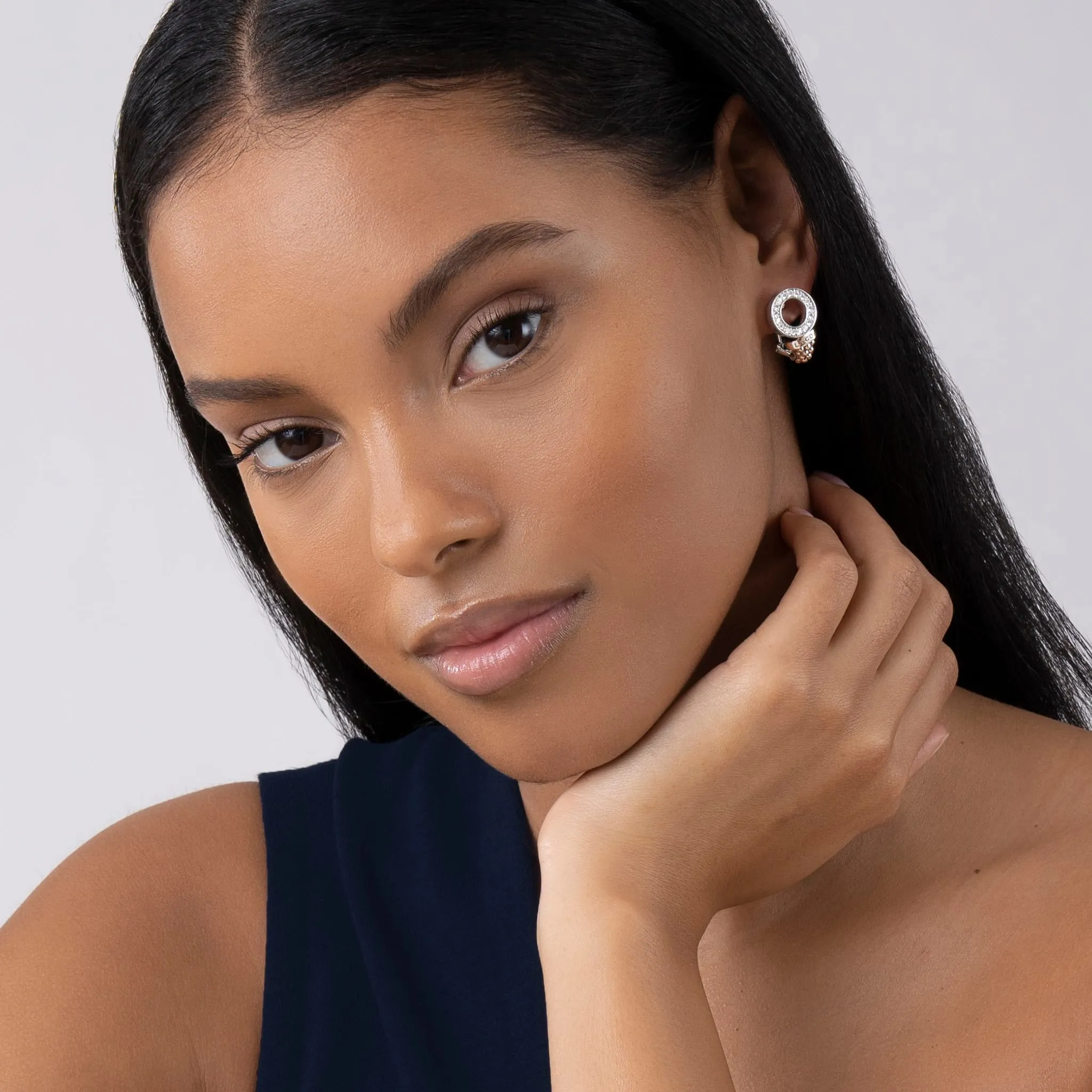 Caviar Spark Caviar Circle Diamond Earrings