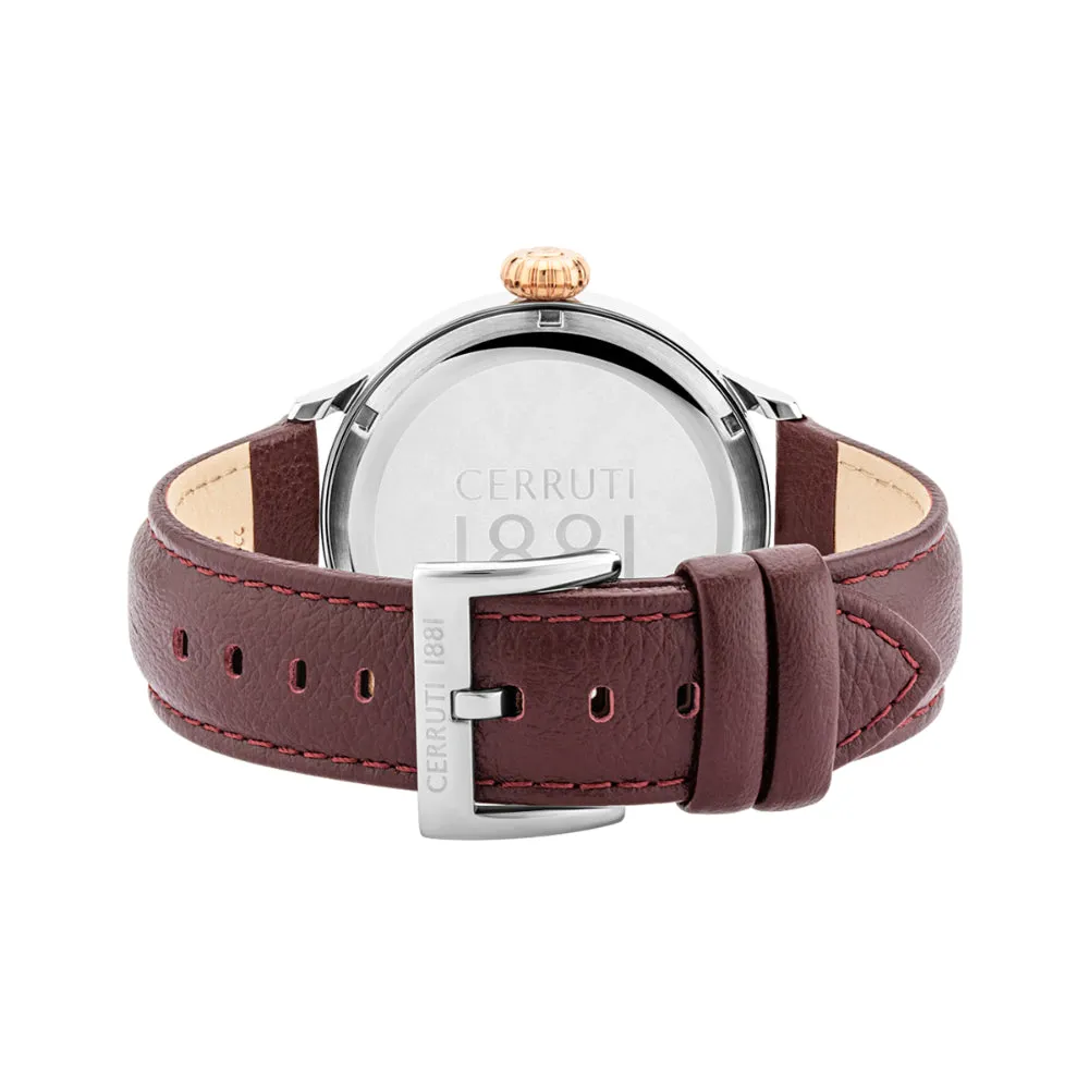 Cerruti 1881 Olinville Men Silver And Brown Watch