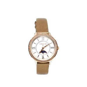 CerrutiÂ Ladies SS WatchÂ With Mother Of Pearl And Leather Strap