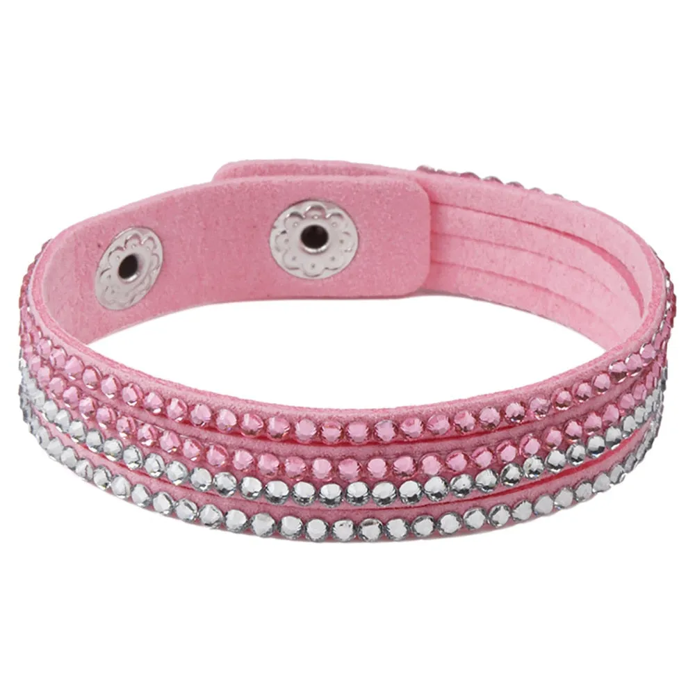 Chanfar 17CM 4 Layers Single Velvet Kids Bracelet with Resin Stone Paved For Children Jewelry