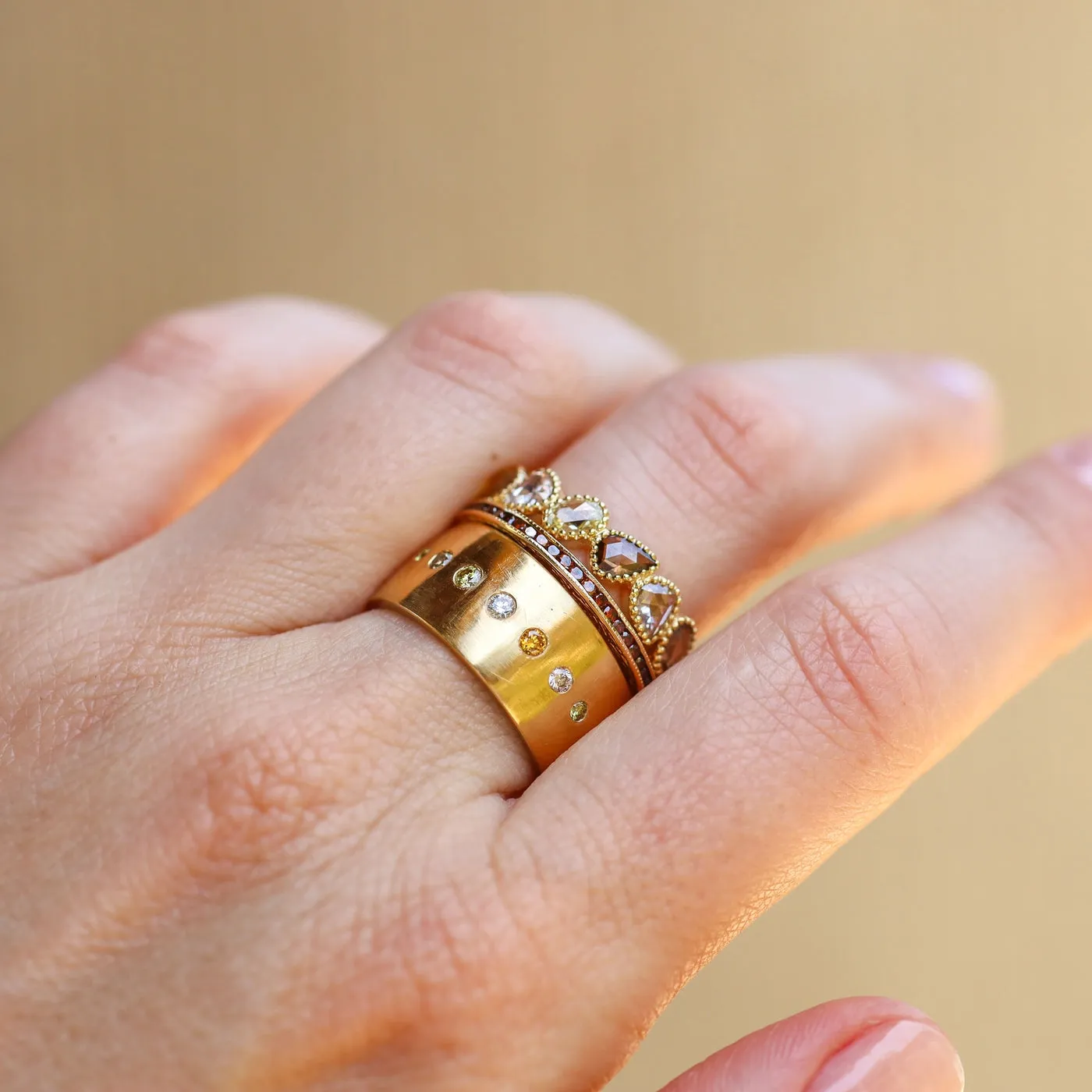 Channel Burnt Orange Diamond Band