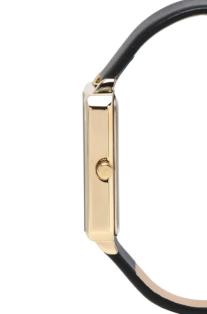 Chelsea Gold Leather Strap Watch (Black)
