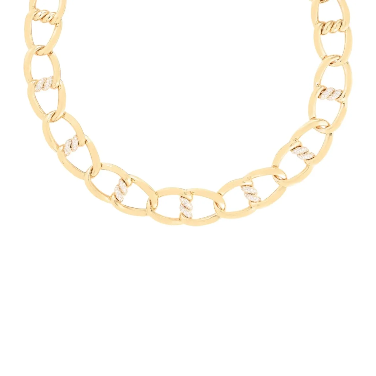 Cialoma 18K Yellow Gold Diamond Knot Necklace