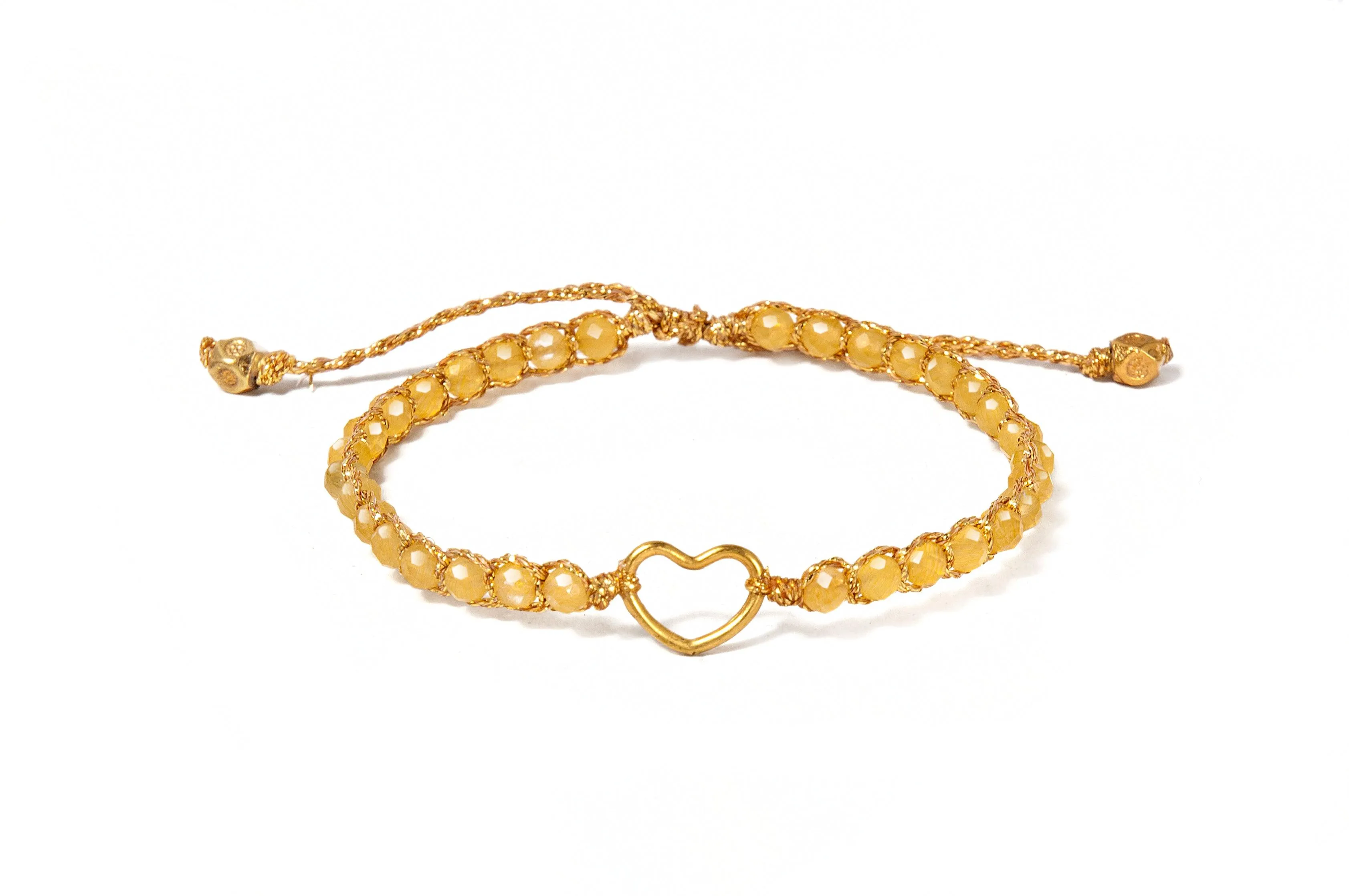 Citrine Bracelet Heart Kids  | Gold