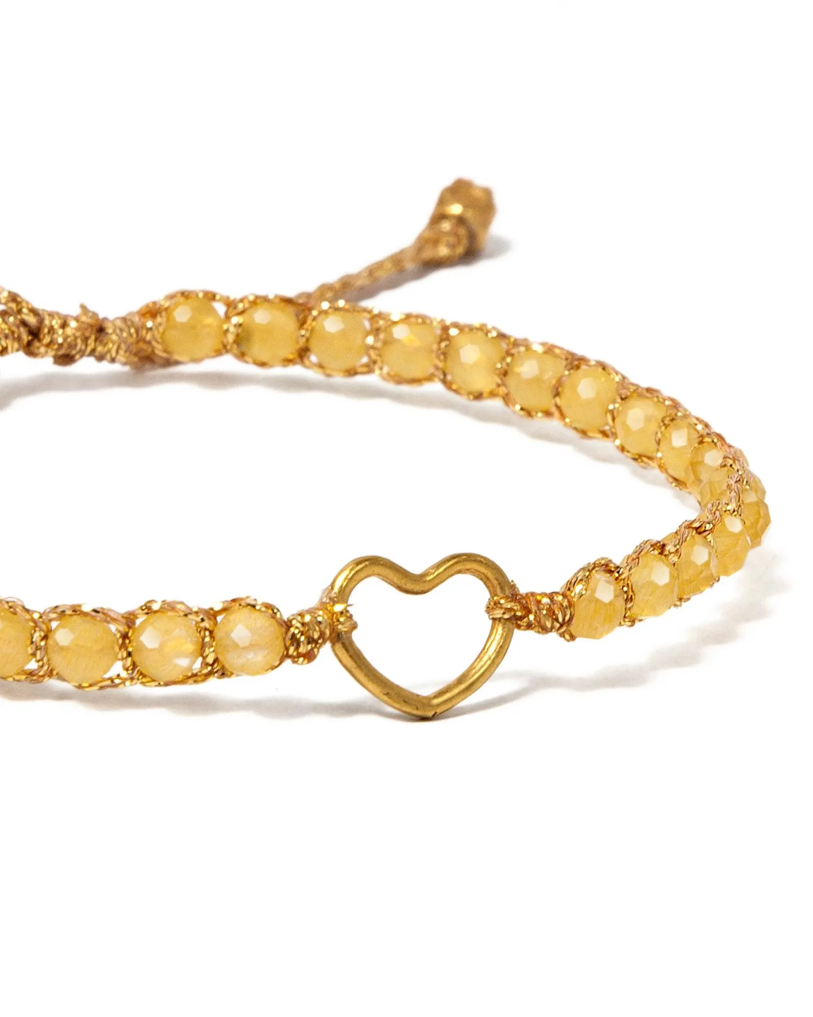 Citrine Bracelet Heart Kids  | Gold