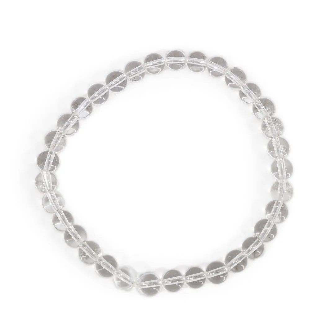 Clear Quartz 6mm Beaded Bracelet
