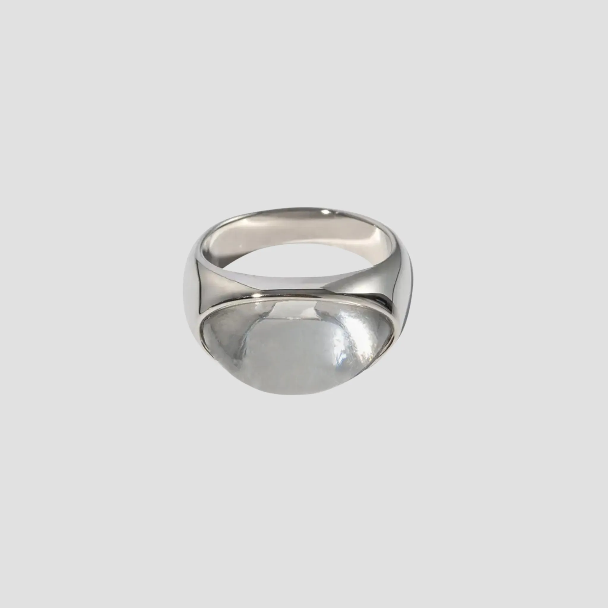 Clear Resin Stone Stainless Steel Ring