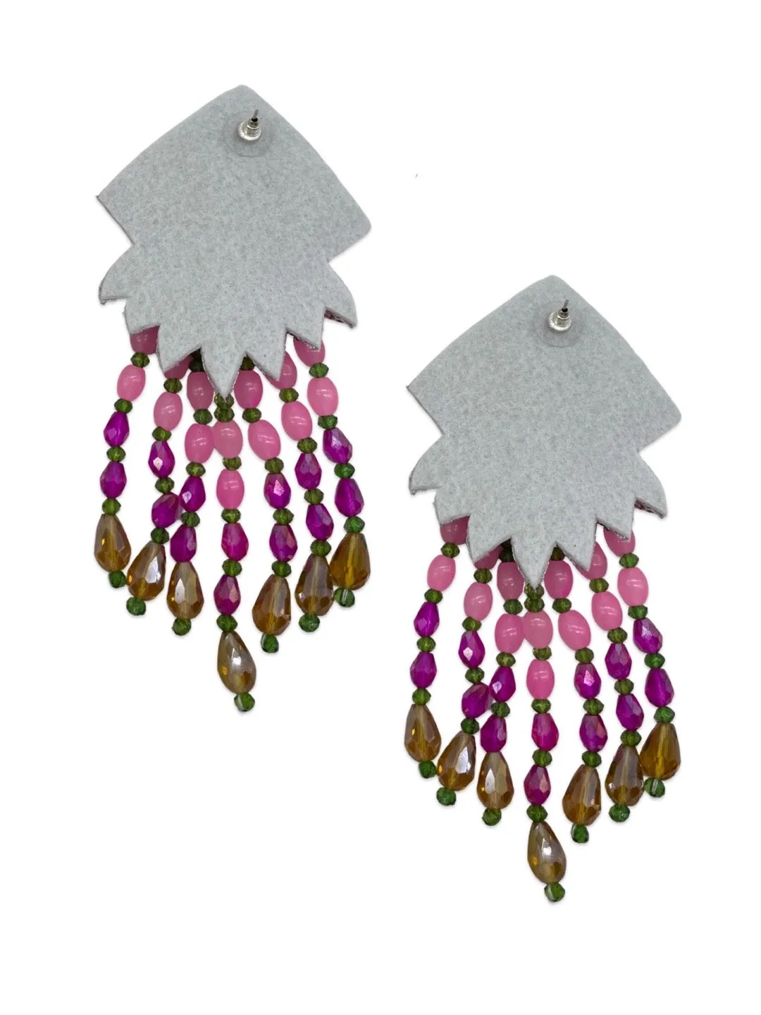 Colourful Beaded Flower Earrings