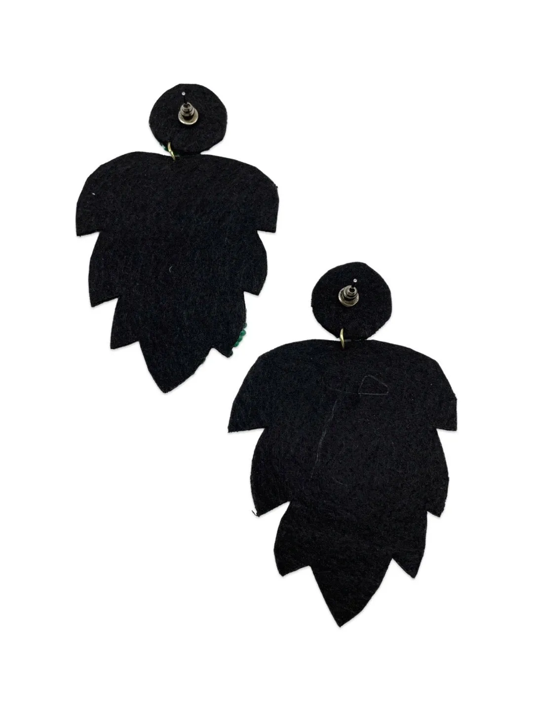 Colourful Beaded Leaf Earrings