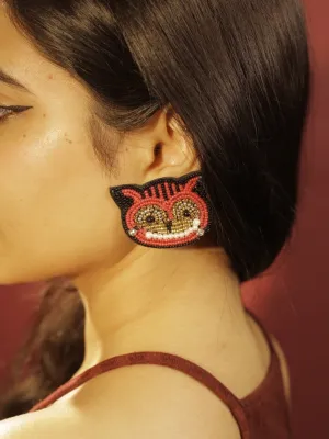 Colourful Beaded Owl Earrings