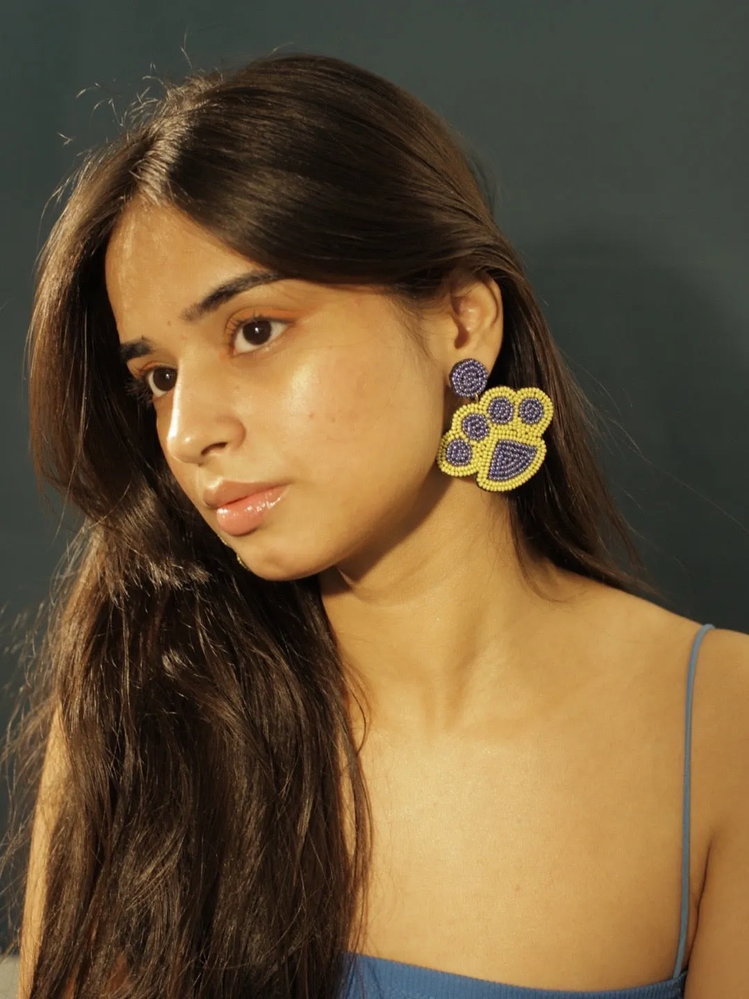 Colourful Beaded Paws Earrings