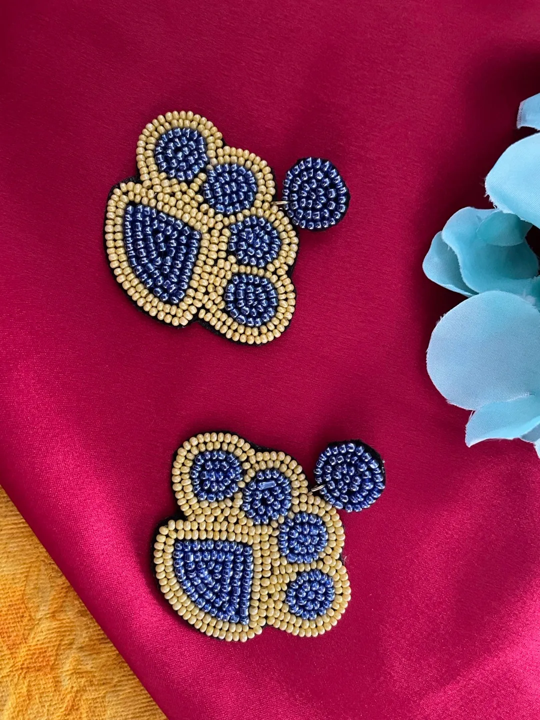 Colourful Beaded Paws Earrings