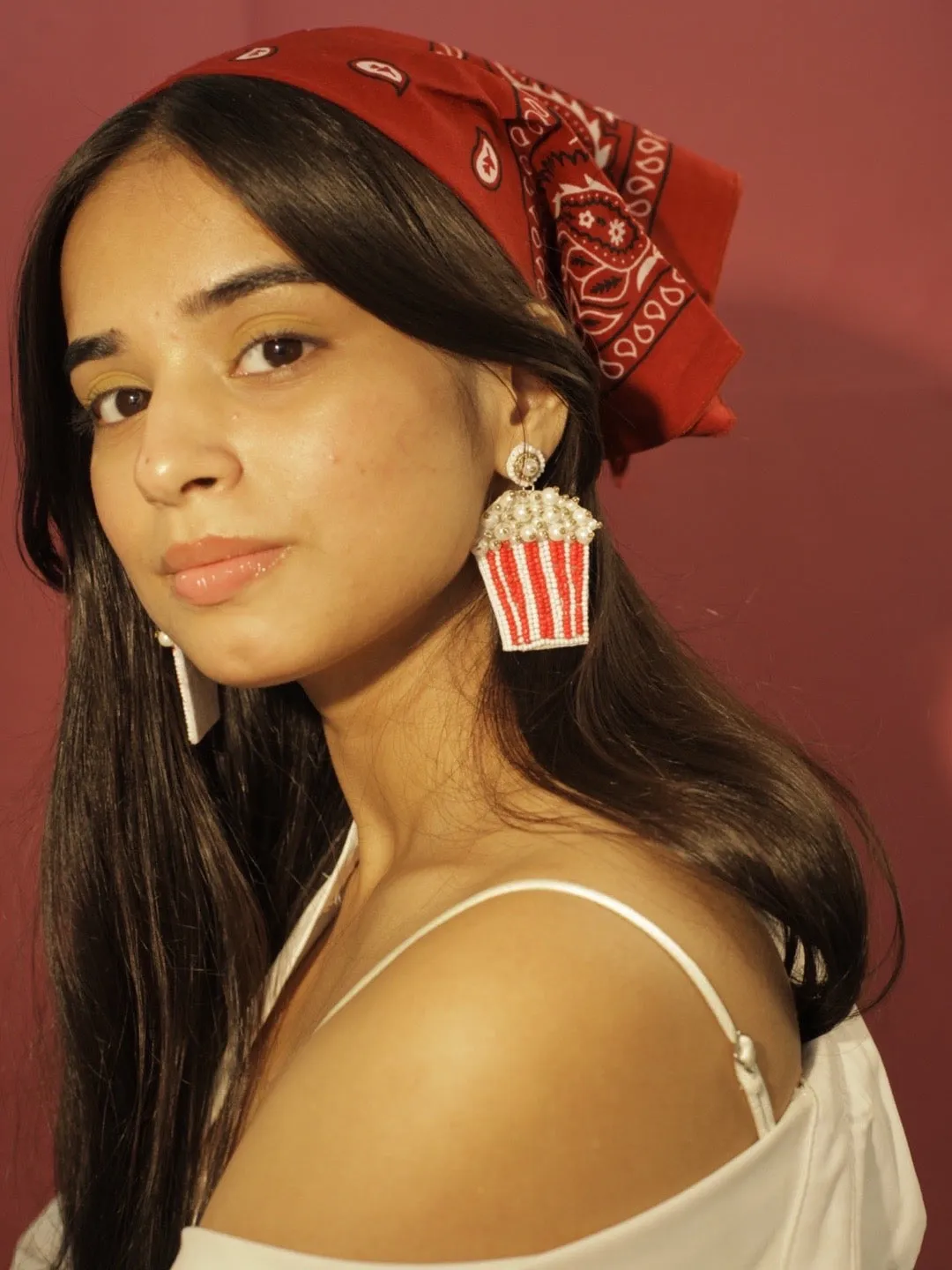 Colourful Beaded Popcorn Earrings